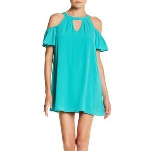 (BUY ONE GET ONE FREE) Cold Shoulder Summer, Brides Maid, Mini, Sea Green dress